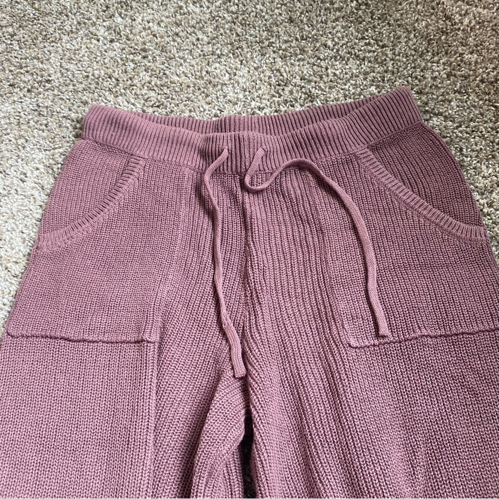 Aerie Knit Crop Wide Leg Lounge Pants NWT